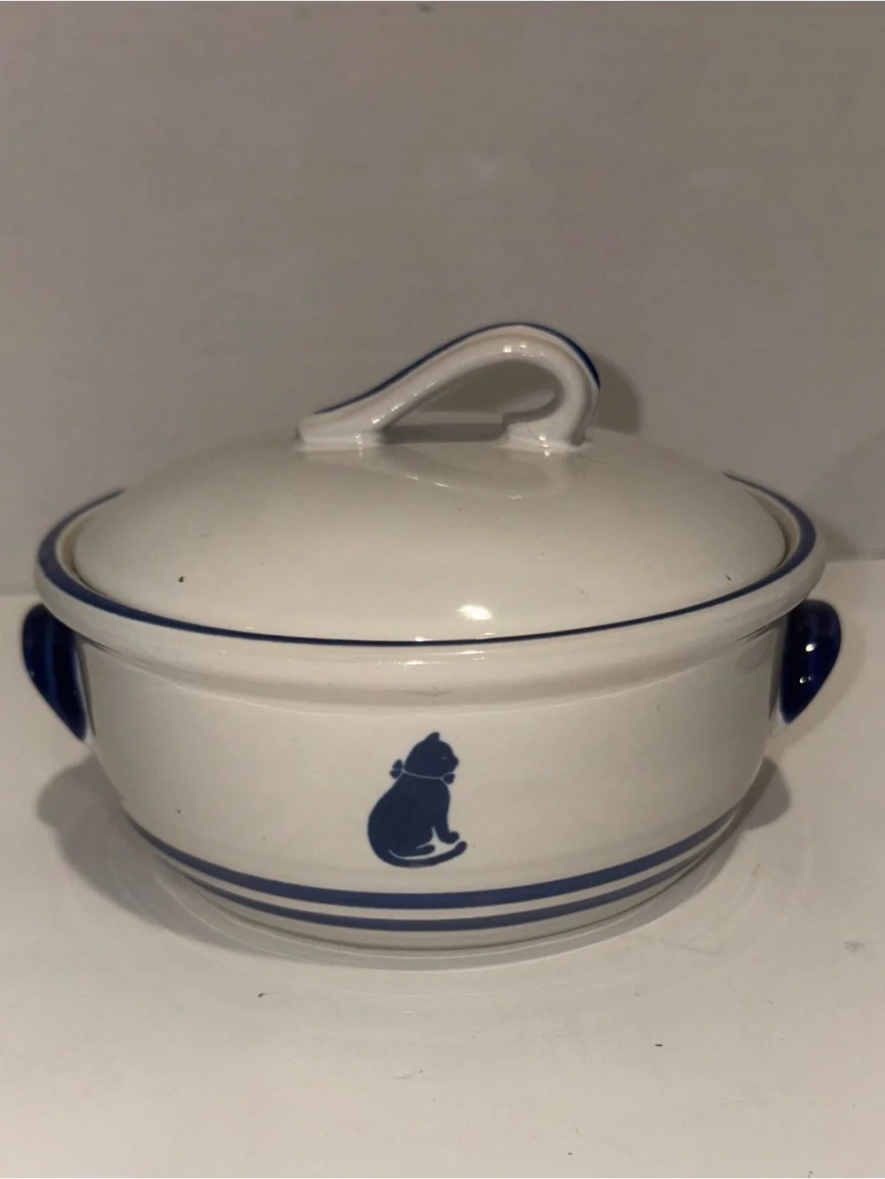 Vintage International House 1982 Country Blue Serving Dish & Canister with Lid